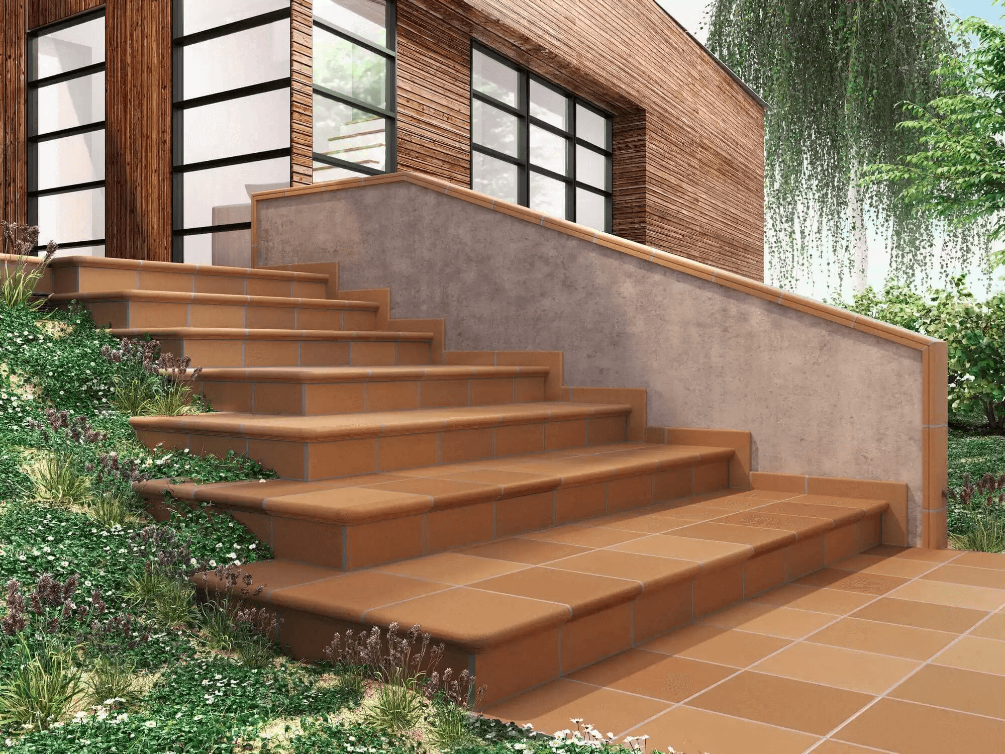 Peldanos escaleras exteriores - 5 peldaños para decorar escaleras exteriores