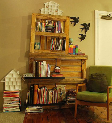 decorar con libros06 - Muebles hechos con palets
