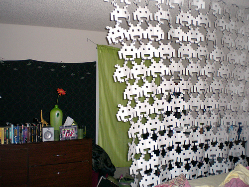 cortina space invaders - Dividir los espacios
