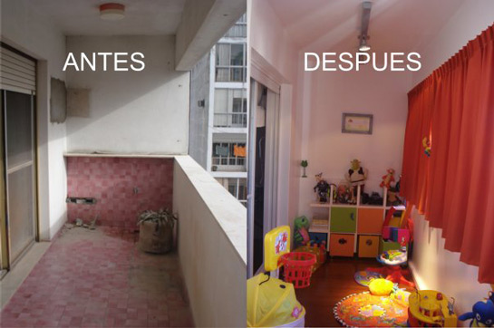 terraza juegos - Reformas cuando llegan los niños