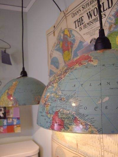 Lámpara mapa mundi